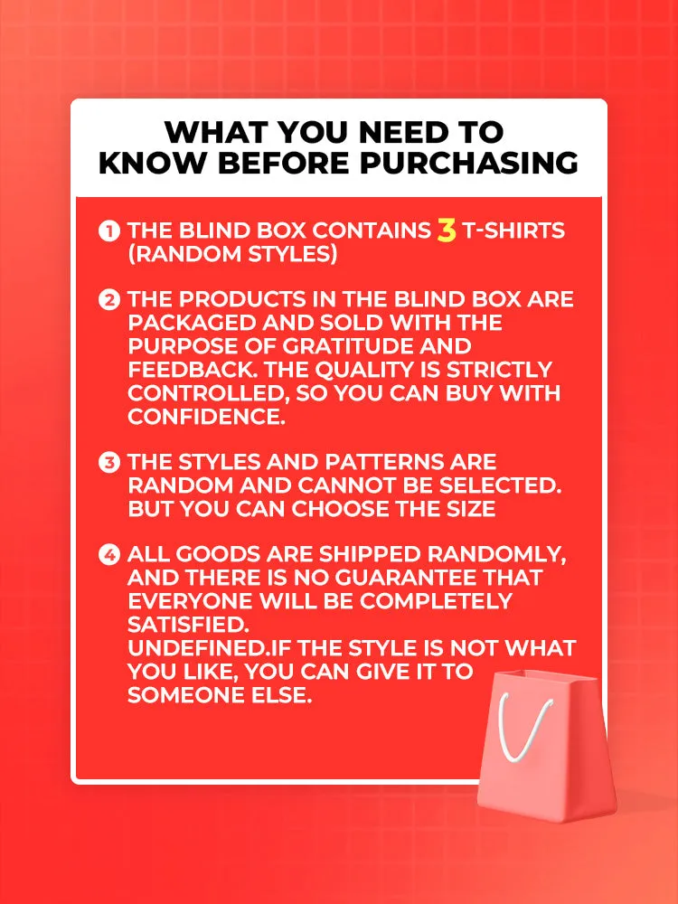 The blind box contains 3 T-shirts (random styles) sold by Oeyes product image thumbnail 2