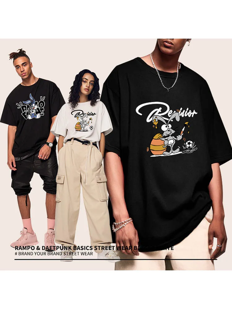 Men'S Cotton T-Shirts With Rabbit Prints sold by Oeyes