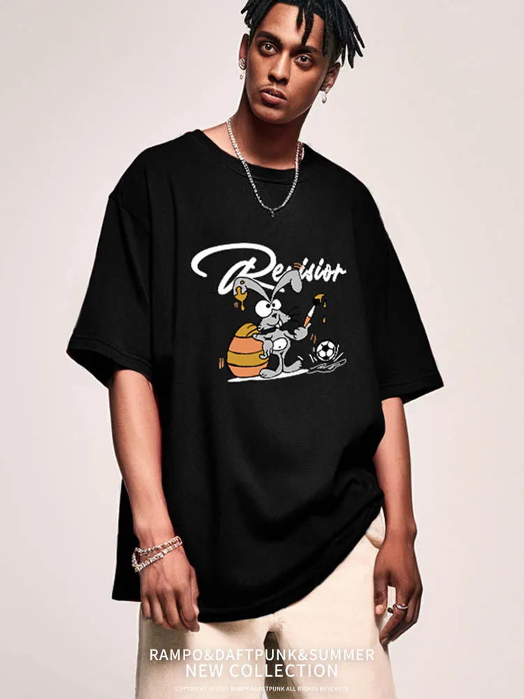 Men'S Cotton T-Shirts With Rabbit Prints sold by Oeyes product image thumbnail 3