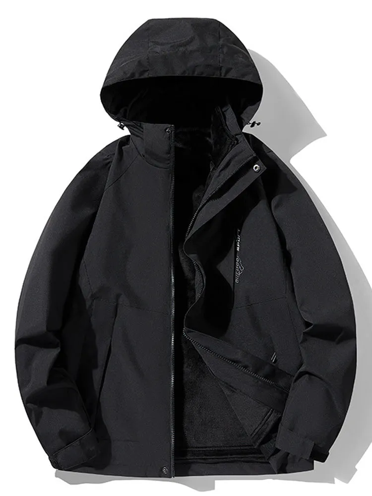 Detachable Fleece Thickened Windproof Outdoor 3 In 1 Interchange Jackets sold by Oeyes product image thumbnail 3