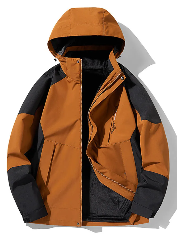 Detachable Fleece Thickened Windproof Outdoor 3 In 1 Interchange Jackets sold by Oeyes
