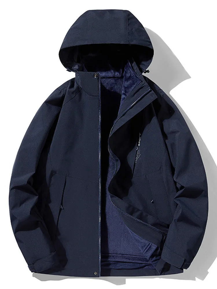 Detachable Fleece Thickened Windproof Outdoor 3 In 1 Interchange Jackets sold by Oeyes product image thumbnail 2