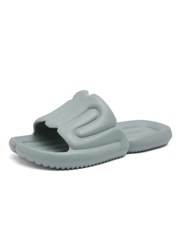 Men's Thick-Soled Solid Color Non-Slip Beach Slippers sold by Oeyes