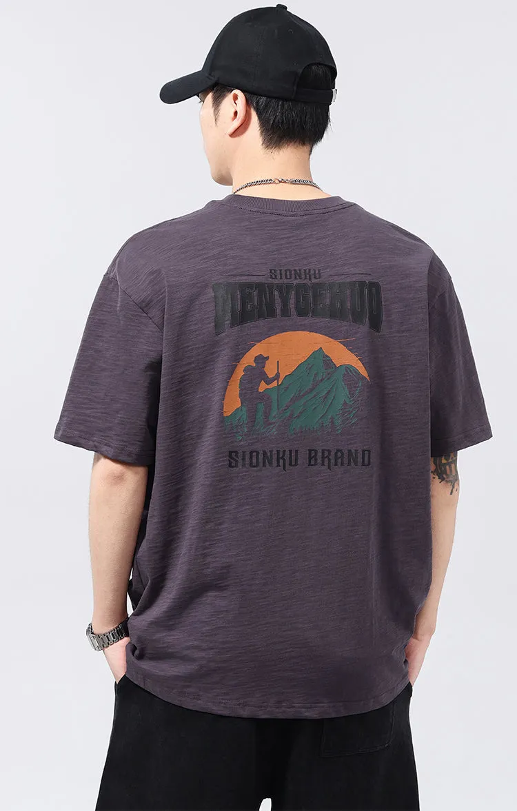 Men's Cotton Printed Loose Fit T-Shirt sold by Oeyes product image thumbnail 2