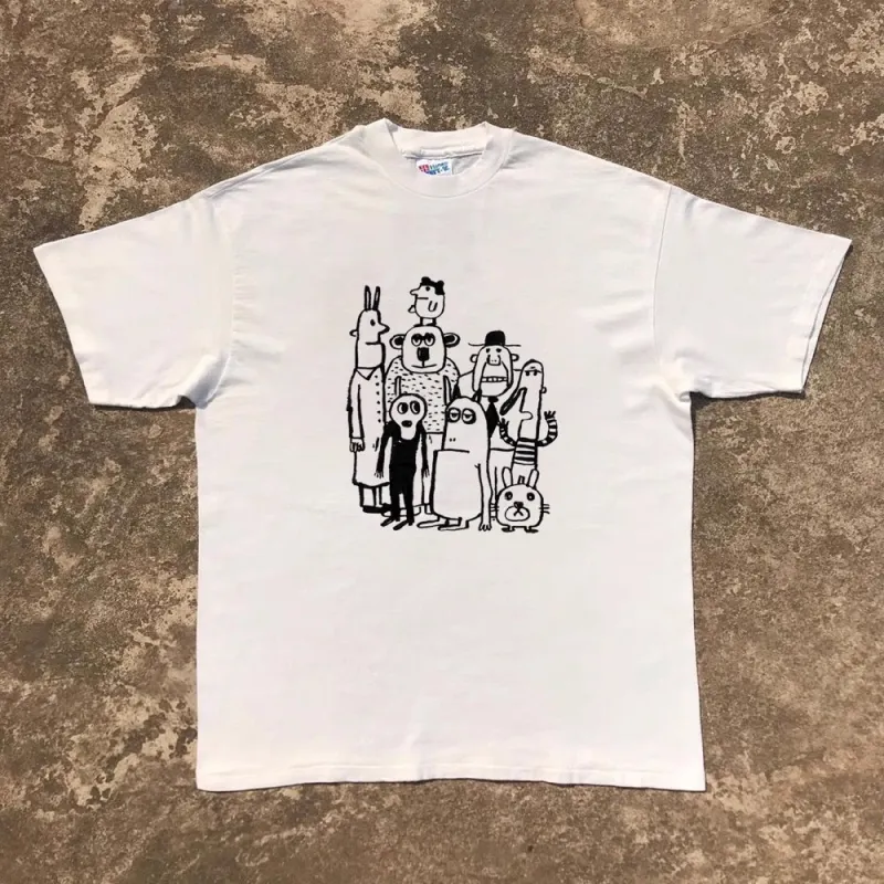 220G ultra-thin and highly breathable! High street retro vintage short-sleeved T-shirt for couples' outfit sold by Oeyes