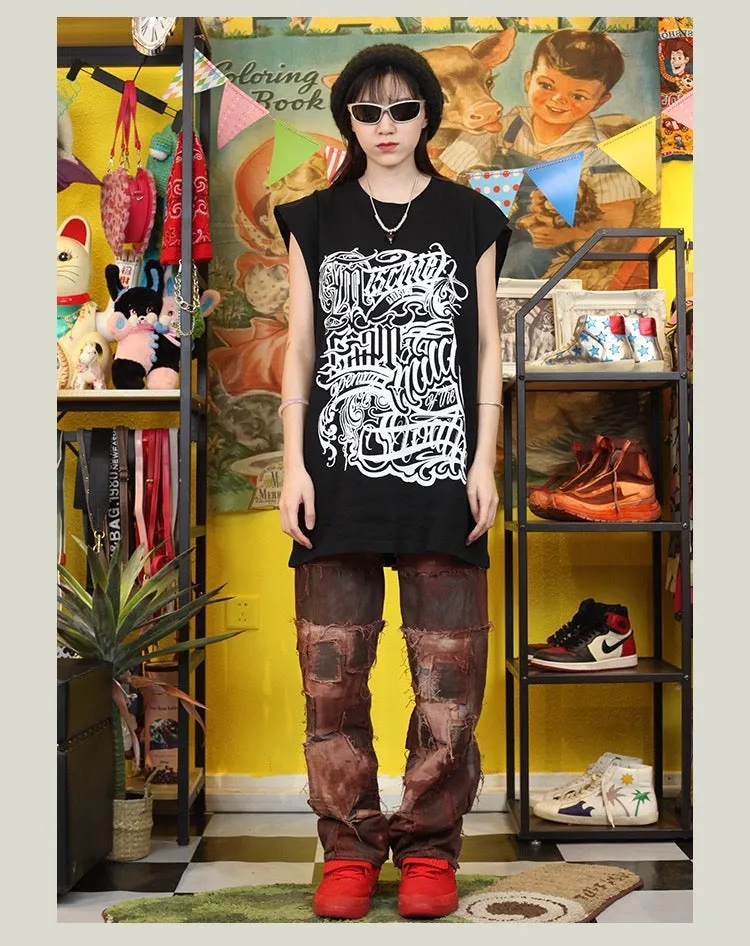 260G Heavyweight! Retro Chicano Tattoo Artist Cursive English Print Vest sold by Oeyes product image thumbnail 3