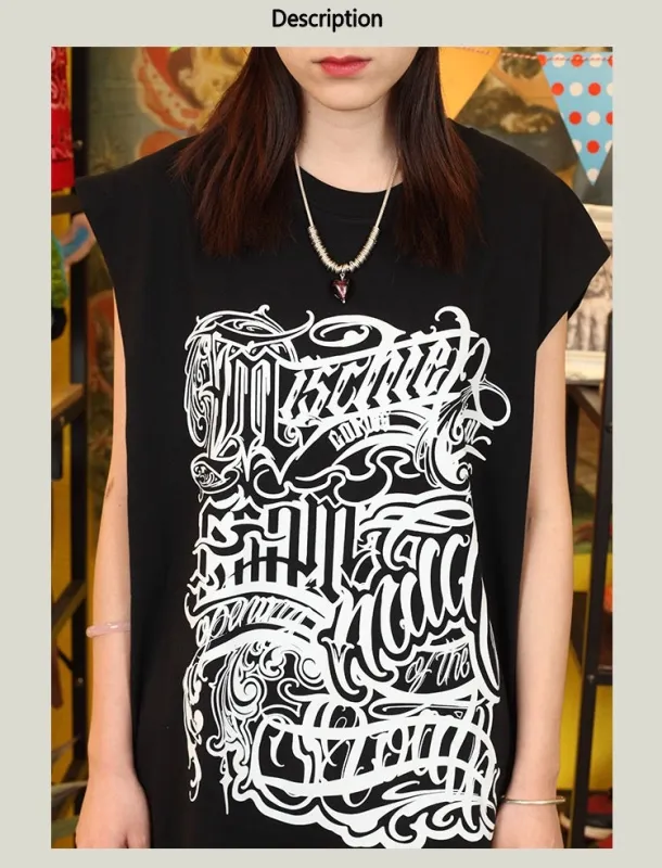 260G Heavyweight! Retro Chicano Tattoo Artist Cursive English Print Vest sold by Oeyes