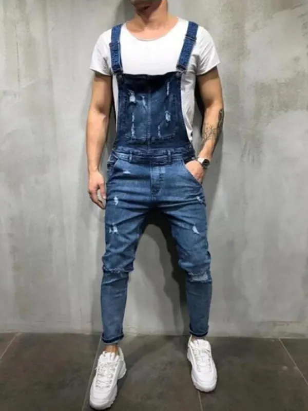 Solid Color Casual Overalls sold by Oeyes