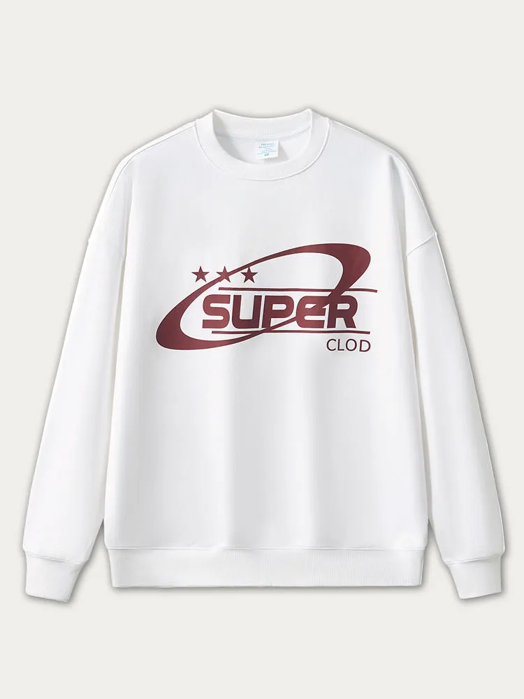 Loose-Fitting Letter Print Crewneck Hoodie sold by Oeyes product image thumbnail 2