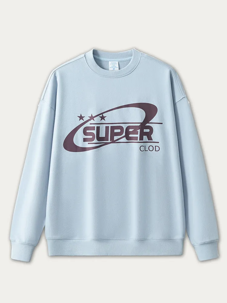 Loose-Fitting Letter Print Crewneck Hoodie sold by Oeyes product image thumbnail 3