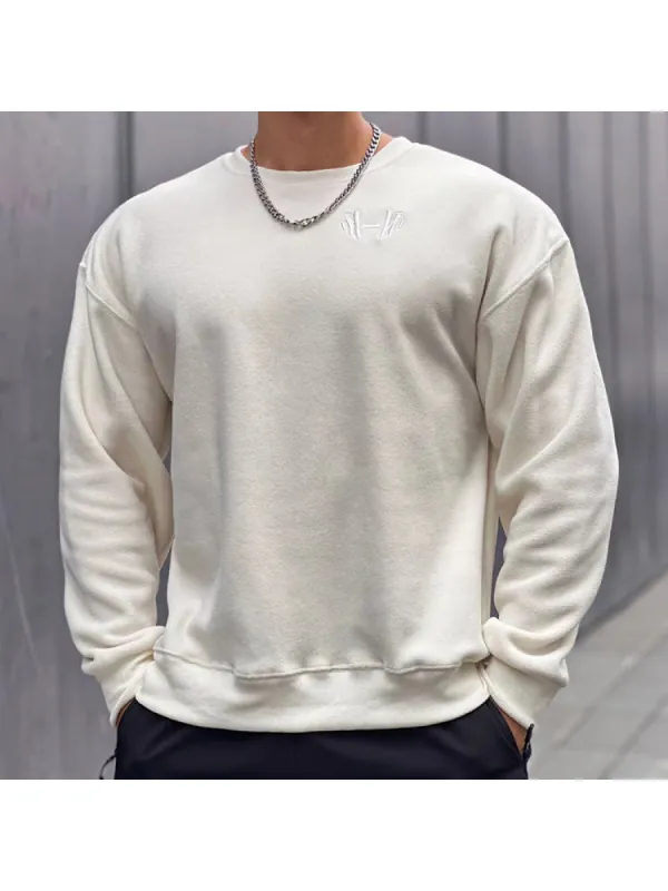 Muscle Men'S Sports Casual Running Gym Workout Reversible Thin Fleece Loose Warm Long Sleeve Top sold by Oeyes