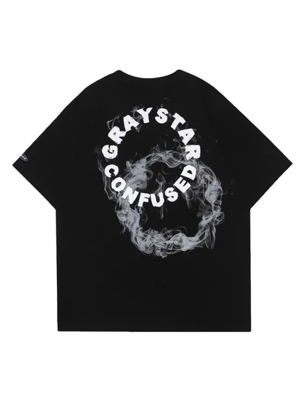 Letter Print Washed T-Shirt sold by Oeyes