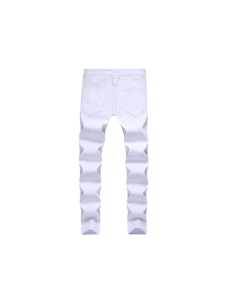 Street Pure Black Slim Fit Elastic Skinny Jeans sold by Oeyes product image thumbnail 5