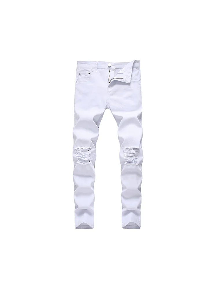 Street Pure Black Slim Fit Elastic Skinny Jeans sold by Oeyes product image thumbnail 4