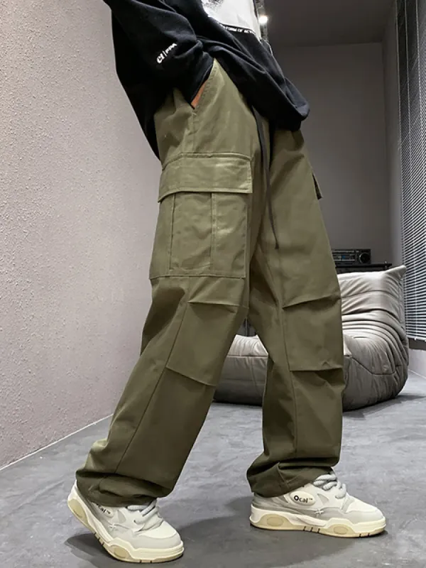 Loose-Fitting Multi-Pocket Cargo Pants sold by Oeyes