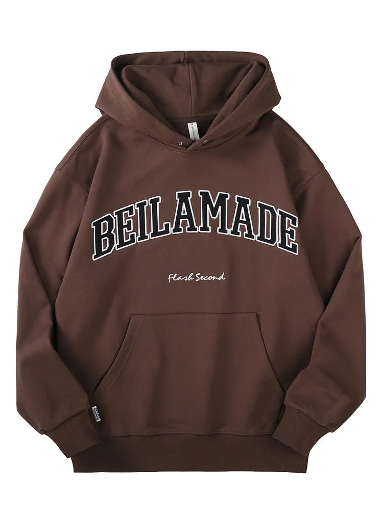 Solid Color Muff Pocket High Quality Hoodies With Letters Embroidery - Men'S Hoodies sold by Oeyes