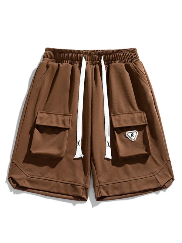 Casual Drawstring Multi-Pocket Cargo Shorts sold by Oeyes