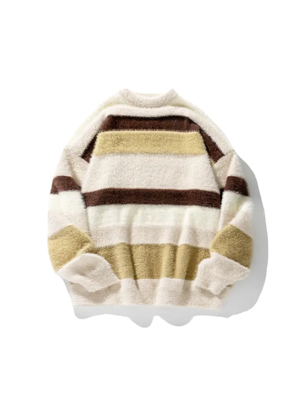 Men'S Knit Stripes Sweaters sold by Oeyes