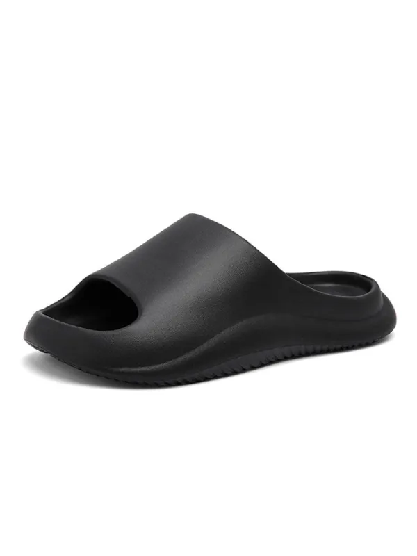 Men's Thick-Soled Solid Color Non-Slip Beach Slippers sold by Oeyes