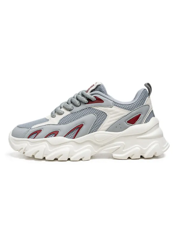 Breathable Low Top Colorblocking Outdoor Thick Bottom Chunky Sneakers sold by Oeyes