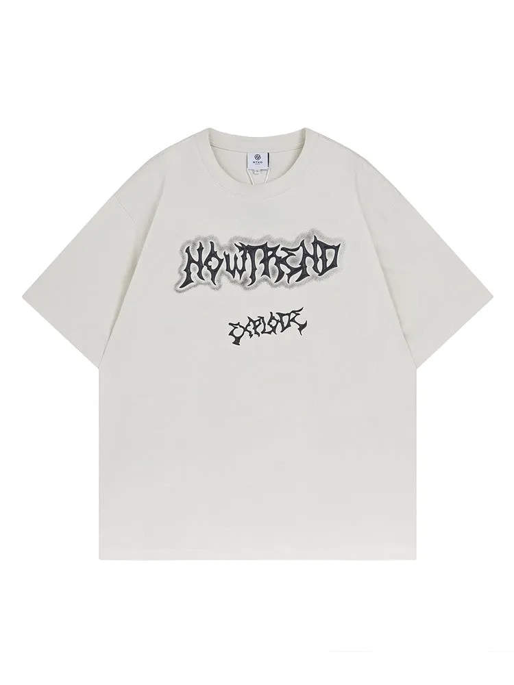 Retro Washed Letter Print T-Shirt sold by Oeyes product image thumbnail 3