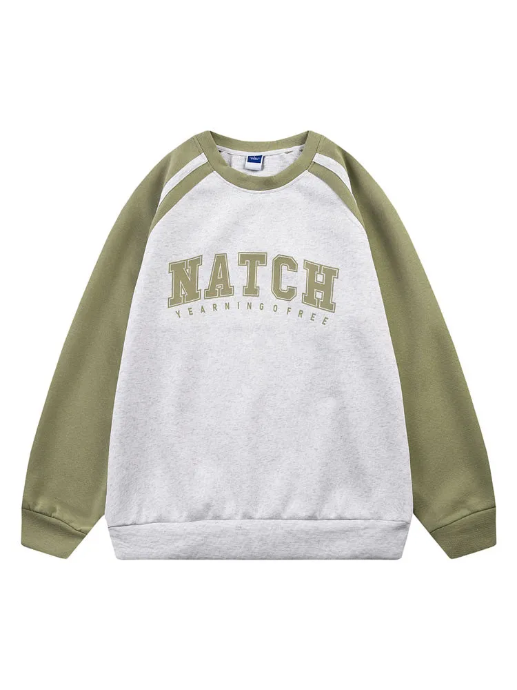 Retro Contrast Color Raglan Sleeve Hoodie sold by Oeyes