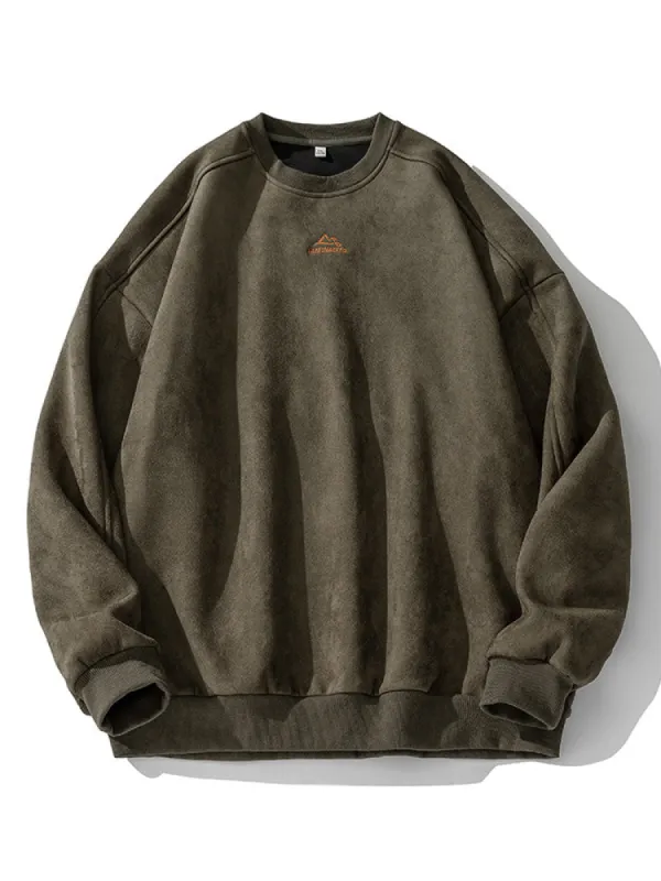 Suede Retro Loose Hoodies sold by Oeyes