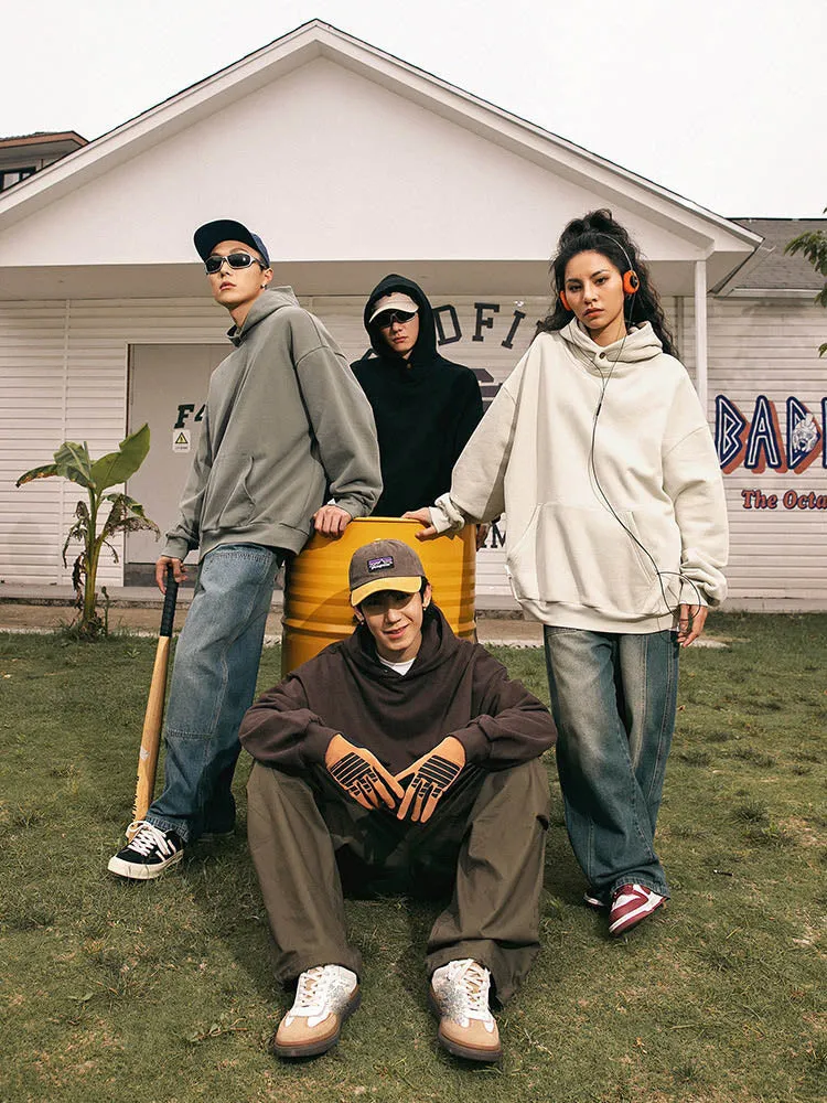 Men'S Retro Oversize Basic Hoodies sold by Oeyes product image thumbnail 4