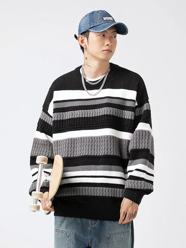 Men'S Stripes Knit Sweaters sold by Oeyes product image thumbnail 2