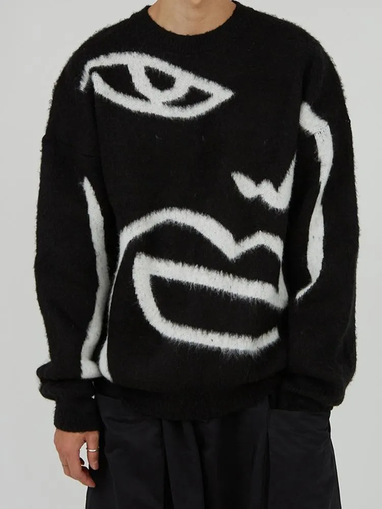 Print Brushed Knit sweater sold by Oeyes