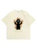 Cartoon Flame Print T-Shirt sold by Oeyes