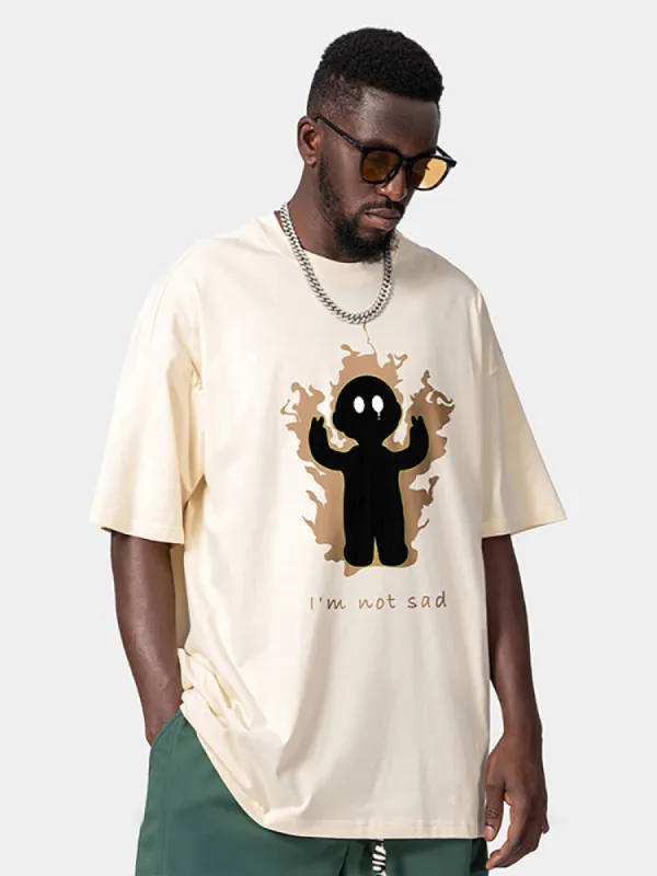 Cartoon Flame Print T-Shirt sold by Oeyes
