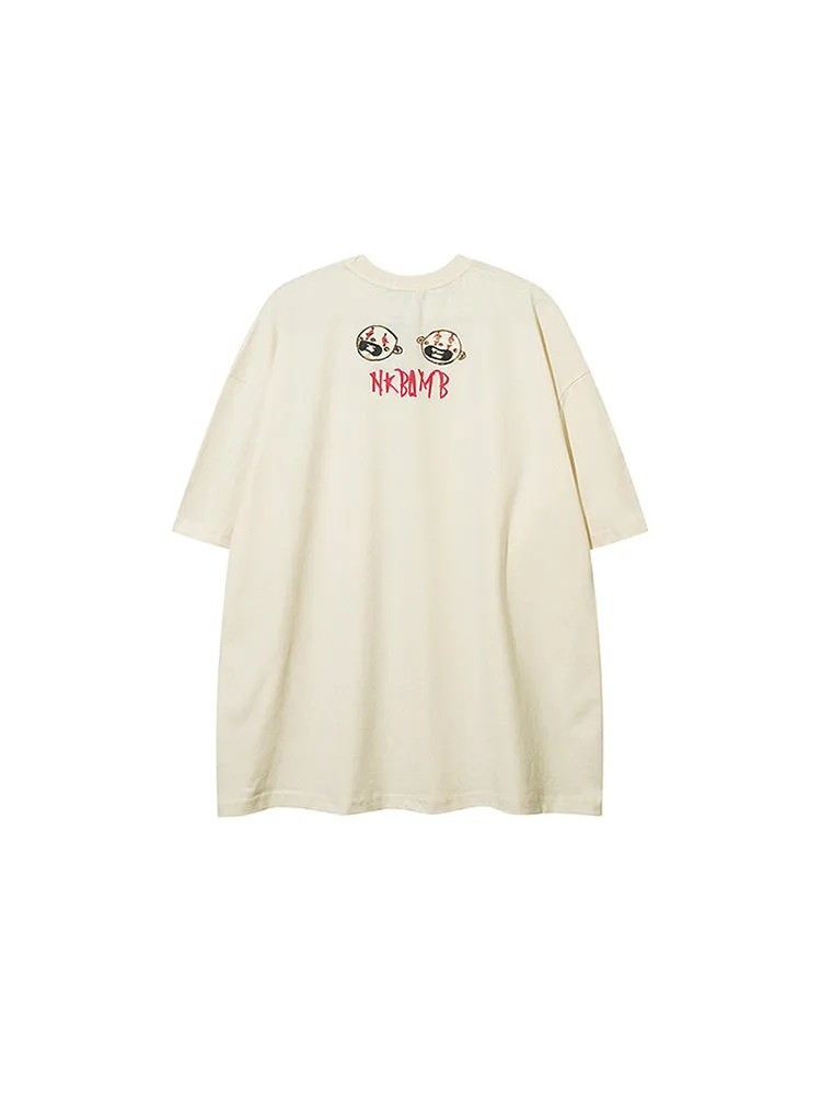 Skull Cartoon Print Loose Street Fashion T-Shirt sold by Oeyes product image thumbnail 4