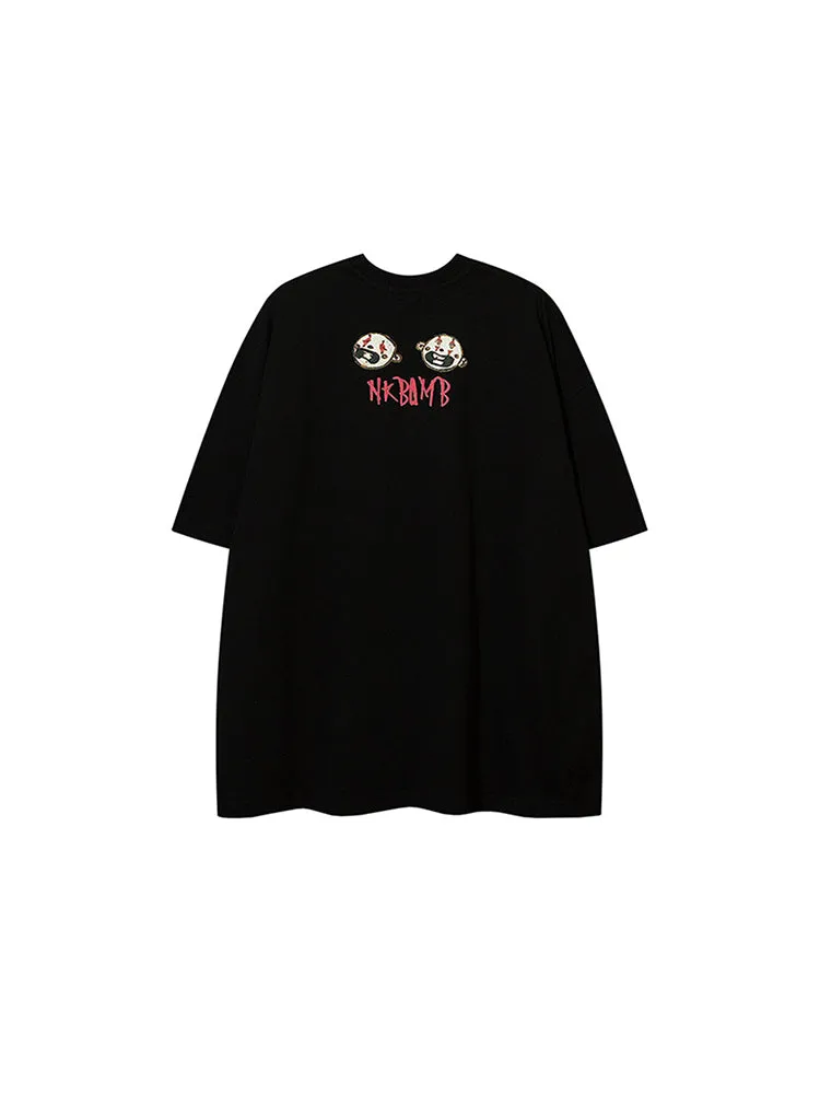Skull Cartoon Print Loose Street Fashion T-Shirt sold by Oeyes product image thumbnail 2