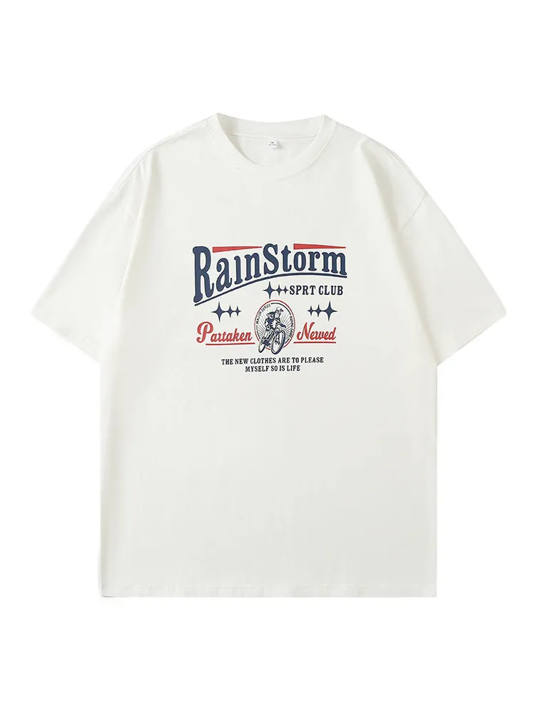Retro Letter Print T-Shirt sold by Oeyes product image thumbnail 3