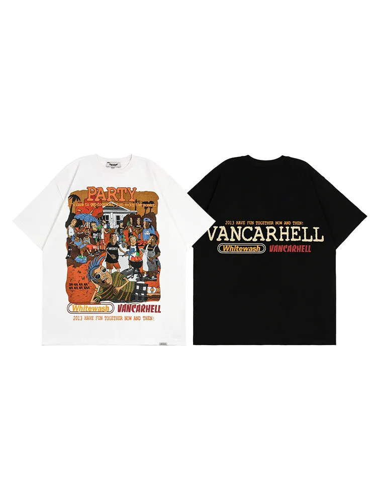 Retro Cartoon Letter Print T-Shirt sold by Oeyes product image thumbnail 5