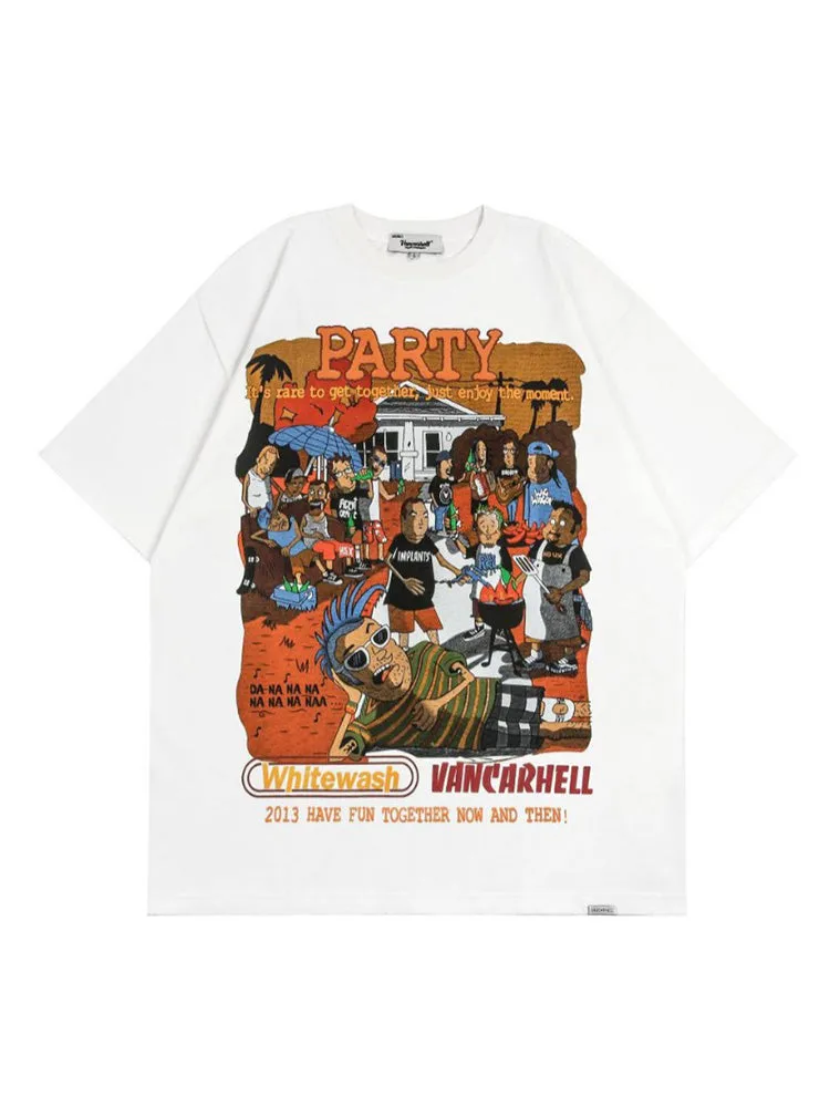 Retro Cartoon Letter Print T-Shirt sold by Oeyes product image thumbnail 2