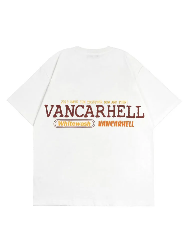 Retro Cartoon Letter Print T-Shirt sold by Oeyes product image thumbnail 4