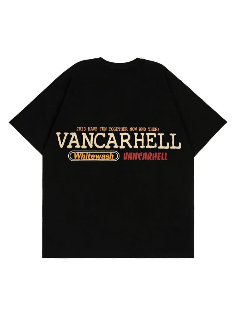 Retro Cartoon Letter Print T-Shirt sold by Oeyes product image thumbnail 3