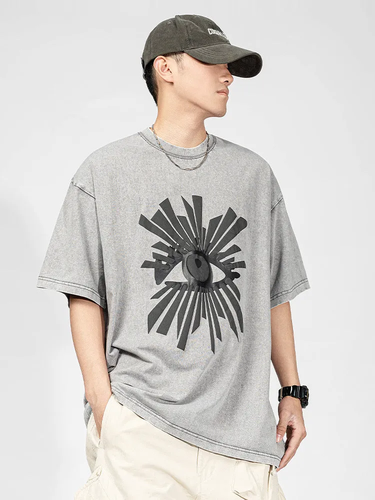 Retro Eye Foam Printing T-Shirt sold by Oeyes product image thumbnail 2