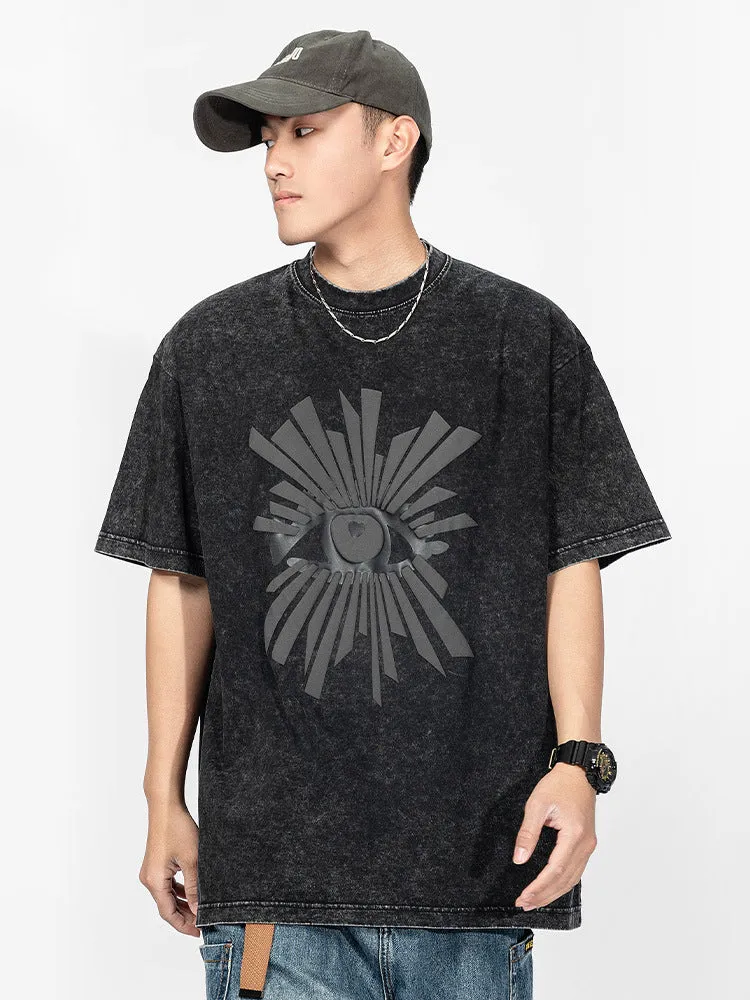 Retro Eye Foam Printing T-Shirt sold by Oeyes product image thumbnail 3