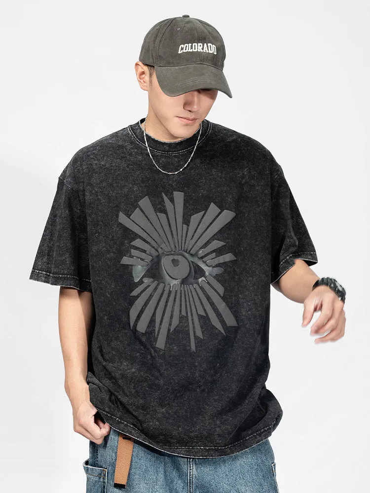 Retro Eye Foam Printing T-Shirt sold by Oeyes