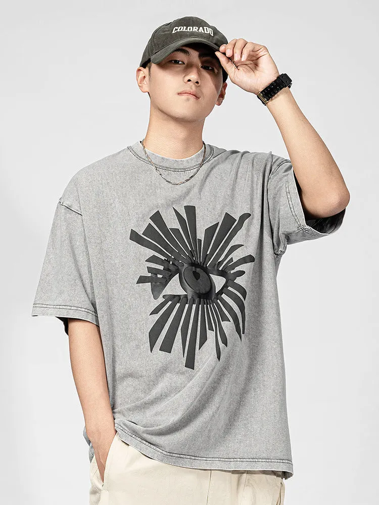 Retro Eye Foam Printing T-Shirt sold by Oeyes product image thumbnail 4