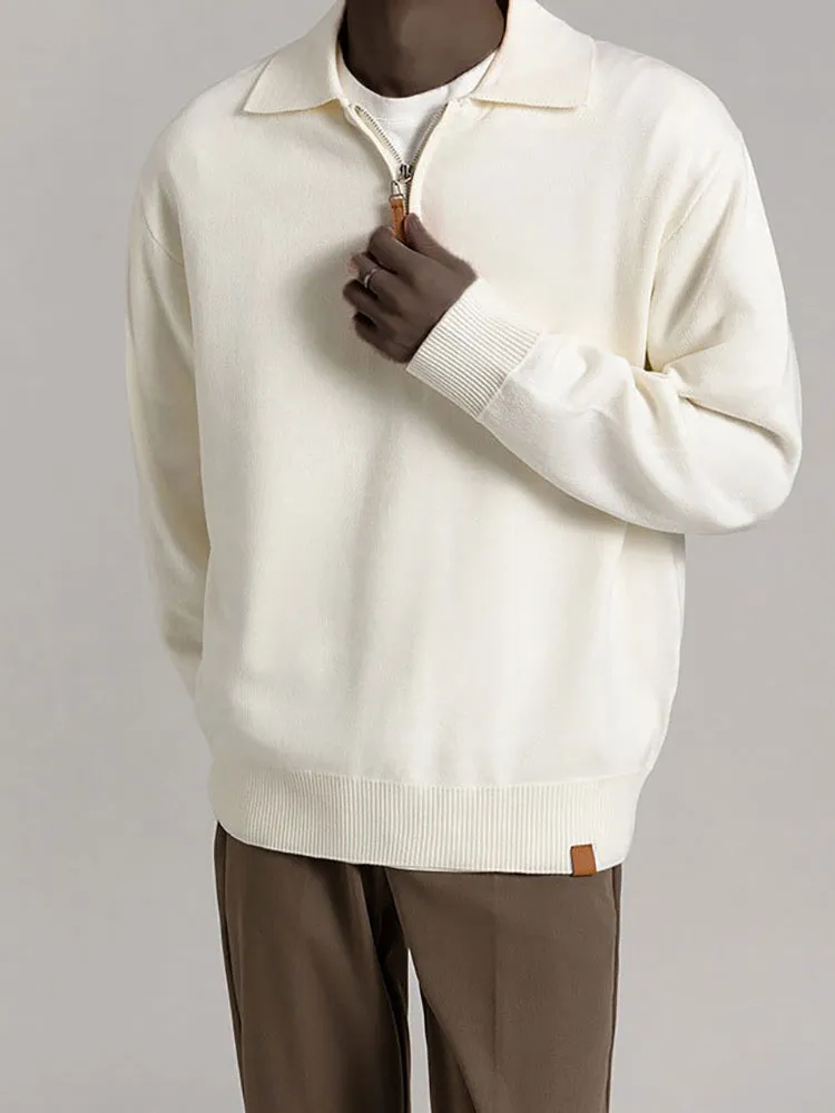 Solid Colour Knitted Polo Sweater sold by Oeyes product image thumbnail 2