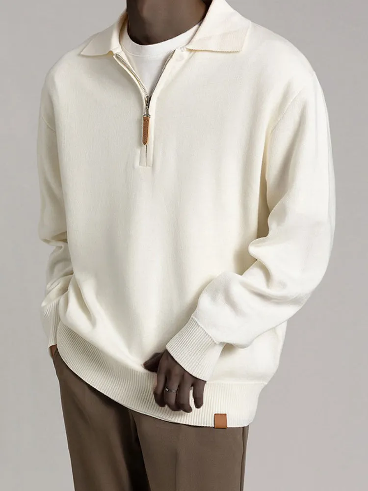 Solid Colour Knitted Polo Sweater sold by Oeyes product image thumbnail 3