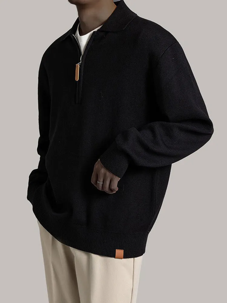 Solid Colour Knitted Polo Sweater sold by Oeyes product image thumbnail 4