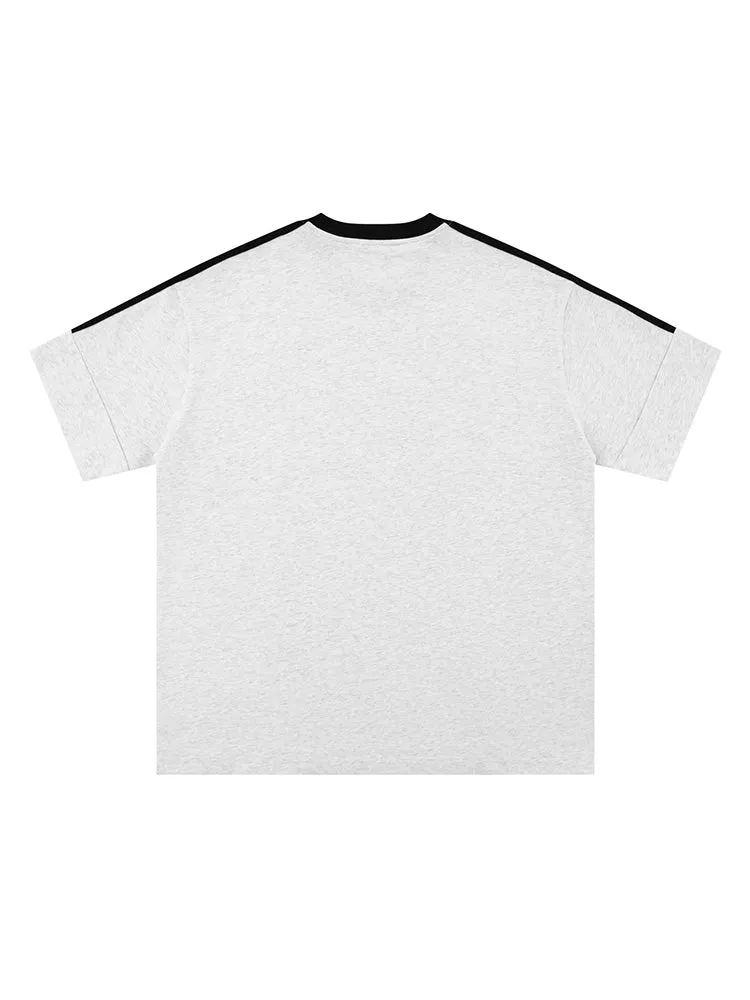 Retro Stitched Letter Print T-Shirt sold by Oeyes product image thumbnail 5