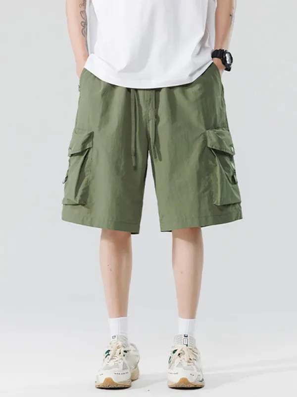 Outdoor Solid Color Waterproof Cargo Shorts sold by Oeyes