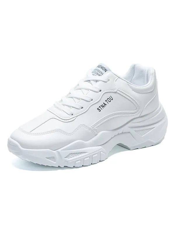 Thick Sole Minimalist Added Height All-Matched Running Sporty Shoes sold by Oeyes