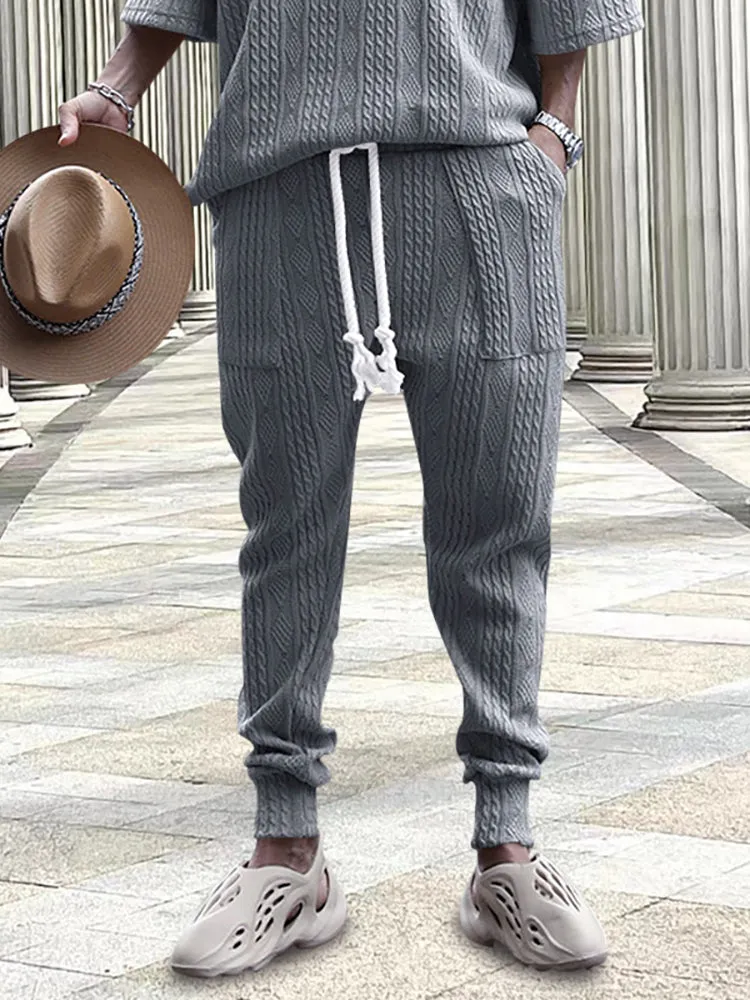 Men'S Slim Fit Jacquard Joggers sold by Oeyes product image thumbnail 2